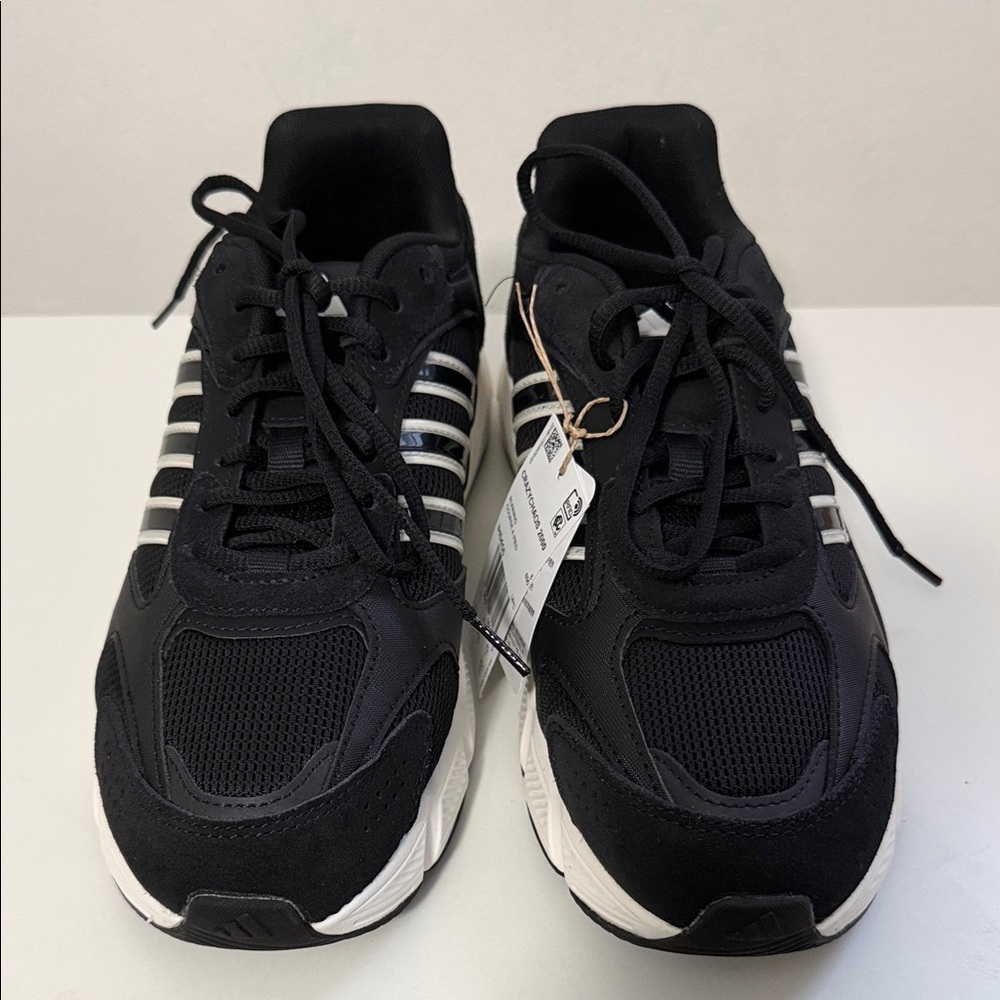 Adidas Men's Black and White Sneakers